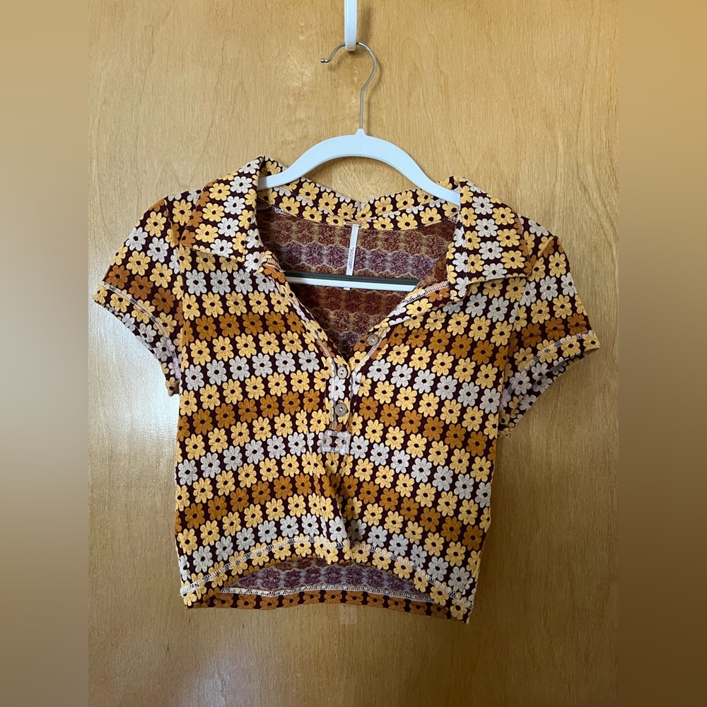 Free People Flower Crop Top